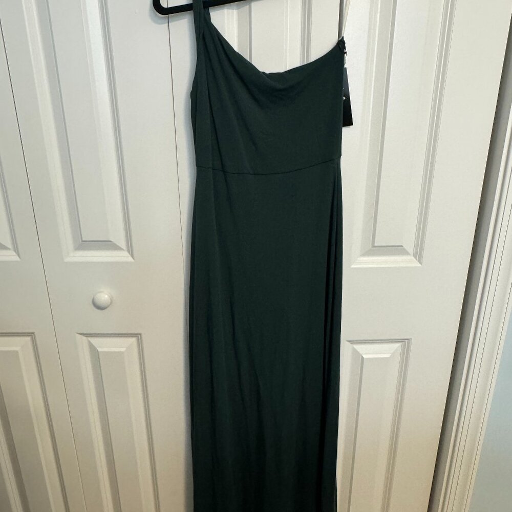NWT Lulus Green One Shoulder Formal Dress, Size M